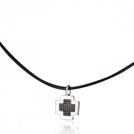 Collana uomo cuoio Pixelisée 