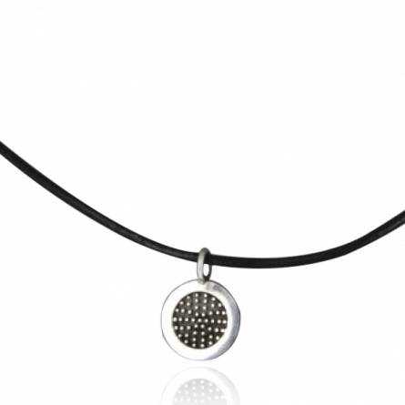 Collar hombre piel Minimaliste Cuir negro