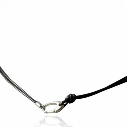 Collar hombre piel Varappe noeud negro