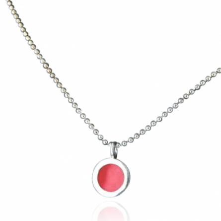 Collar hombre plata Minimaliste  rosa