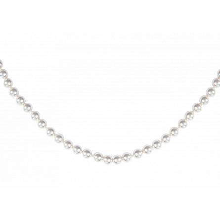 Collar mujer ba&ntilde;ado en oro Imitation perle 5 blanco