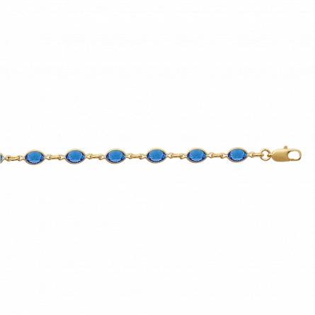 Collar mujer bañado en oro Tutti frutti 1 azul