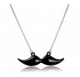 Collier acier moustache noir Marlin