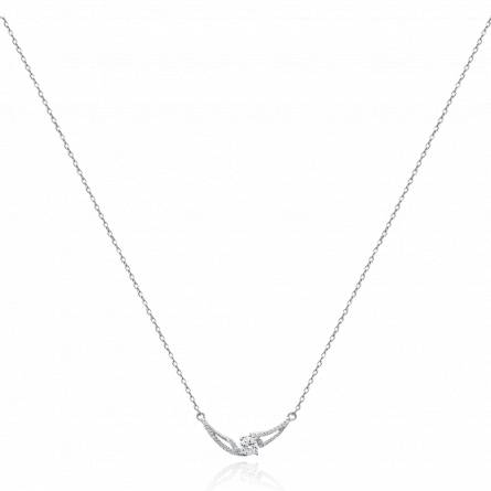 Collier argent et zirconium Victosi