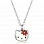 Collier argent Flower Kitty rouge mini