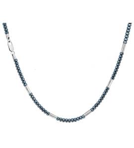 Collier argent hématite