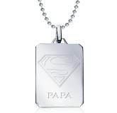 Collier argent Super Papa