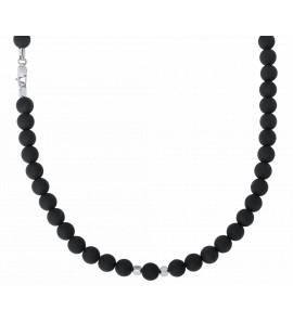 Collier Homme Onyx Tibetain Lava