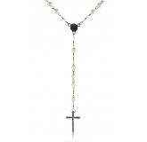 Collier chapelet nacré métal noir Zibrian