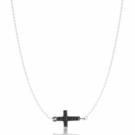 Collier croix noire sublimée