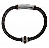 Collier cuir marron globe trotteur