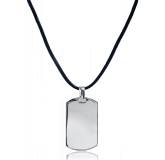 Collier Cuir Plaque acier Large Isaure