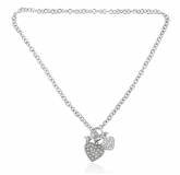 Collier double coeur strass
