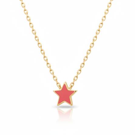Collier enfant plaqué or Stellary etoile rouge