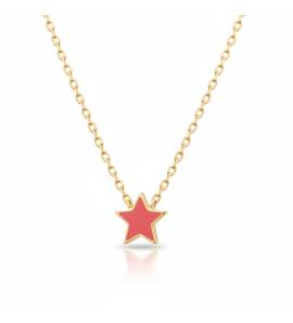 Collier enfant plaqué or Stellary etoile rouge
