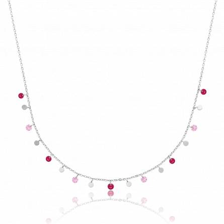 Collier femme argent Aristita rose