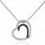 Collier femme argent Nerelia coeur noir mini