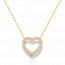 Collier femme or Double coeur bicolore  coeur mini