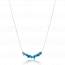 Collier femme plaqué or Alax bleu mini