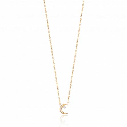 Collier femme plaqué or Lemiye demi lune