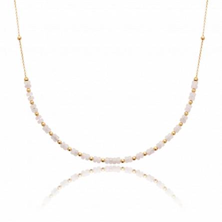 Collier femme plaqué or Negota rose