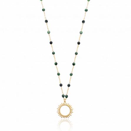 Collier femme plaqué or Nurdin vert