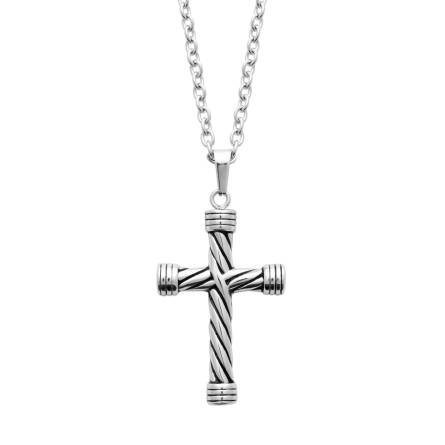 Collier homme acier Valerin croix