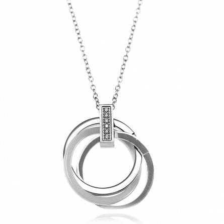 Collier pendentif 3 anneaux céramique Olivia