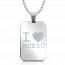 Collier pendentif I Love Music mini