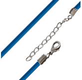 Cordon cuir bleu simple