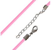 Cordon cuir rose simple