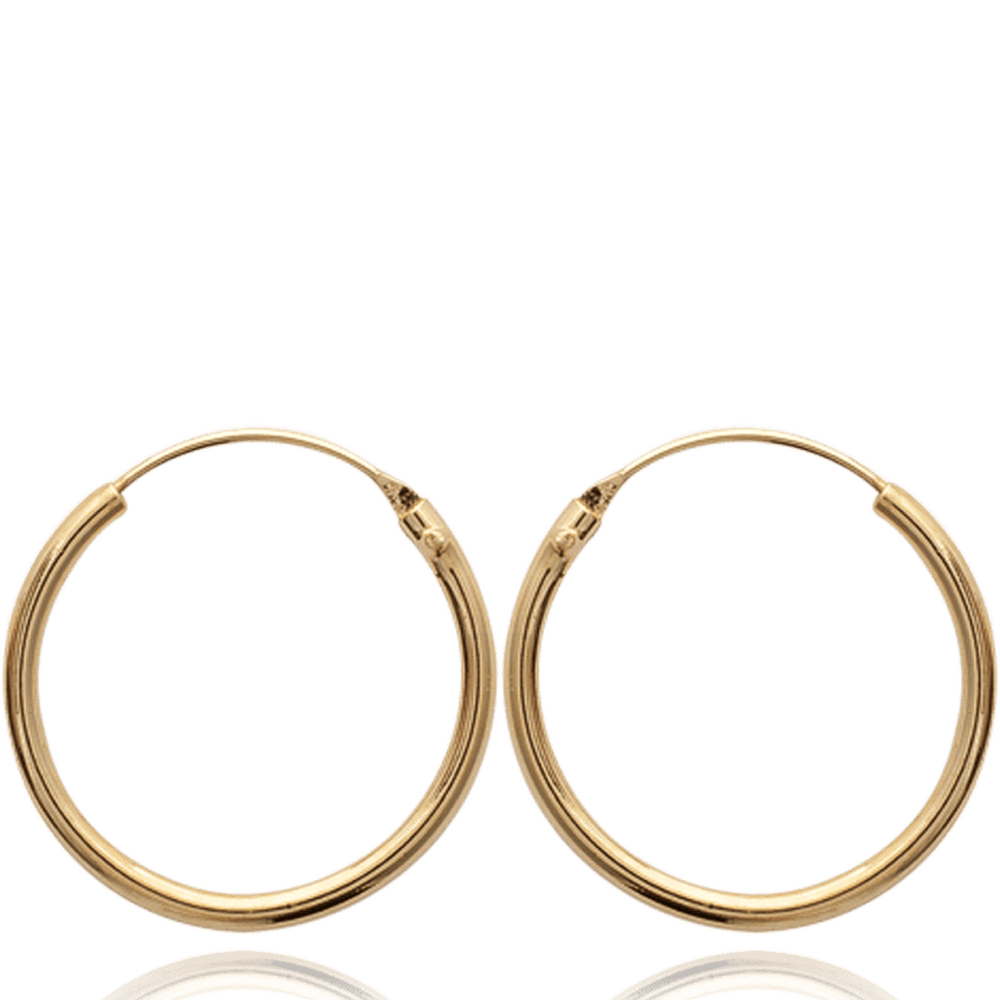 Boucles d'oreilles Créoles & Ronde 2.5 cm Femme Traditionnelle 2.5 cm  Plaqué Or - Bijoux en Vogue