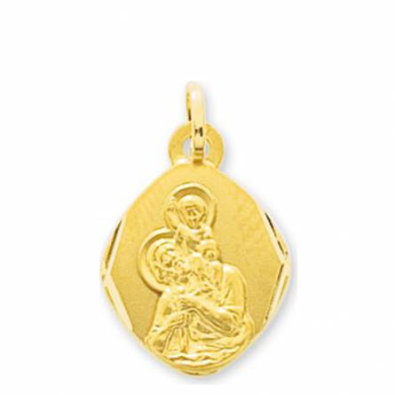 Diamond Shaped St Christopher Gold Pendant