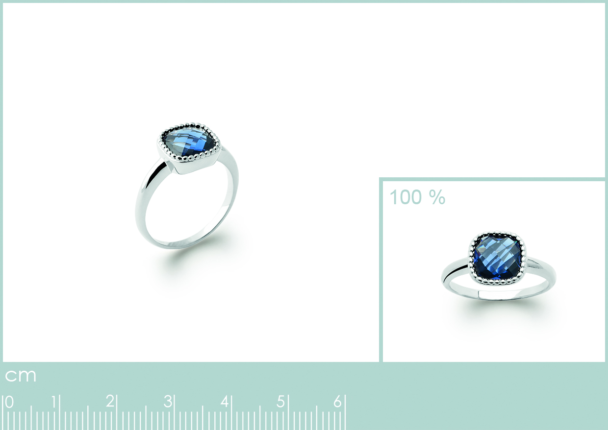 Bague Femme Tabitha Argent Rhodié Bleu - Bijoux en Vogue