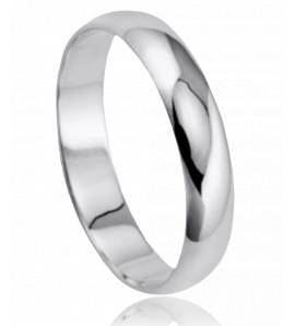 Fedi donna oro  Or blanc 9 carats demi-jonc moyenne Solene