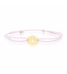Fils et Cordon enfant or Ilia médaillon rose