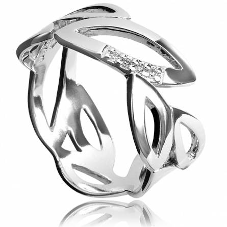 Foliage Hot Diamond Silver Ring