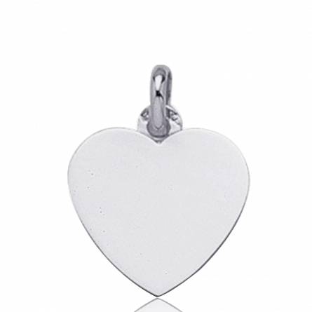 Man Woman Gold 9 Carats White Gold Cupidon Murat Paris Hearts Pendant
