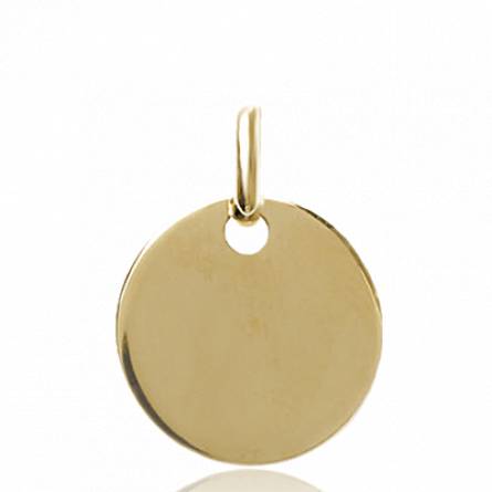 Gold plated Ecu aldès circular pendant