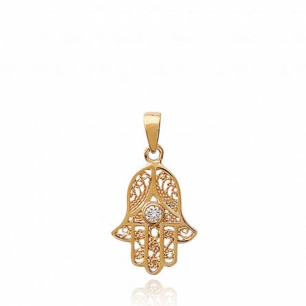 Gold plated Khamsa  pendant