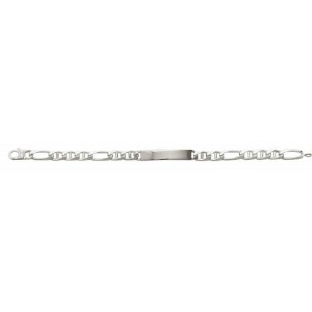 Gourmette argent maille marine alternée 6mm