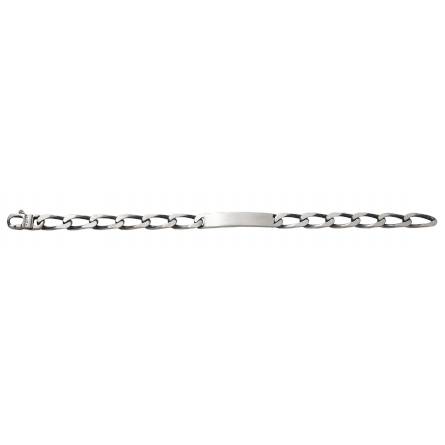 Gourmette argent vieilli maille cheval 6mm