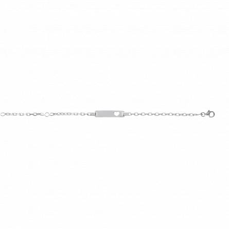 Gourmette enfant argent rhodié coeur passant 