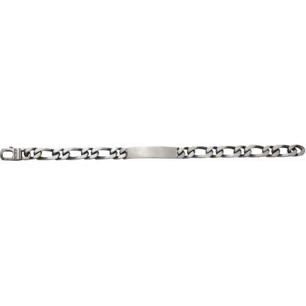 Gourmette uomo argento Argent vieilli maille figaro 1-1 figaro