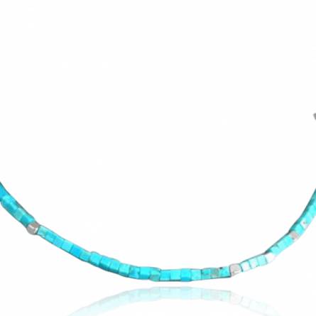 Halskettingen heren zilver Sequentiel  turquoise