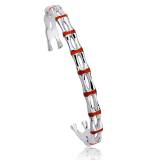 Jonc argent Ligne Bamboo Laque Rouge