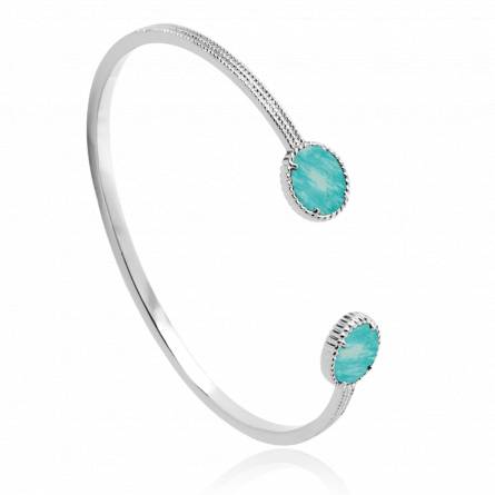 Jonc femme argent Frey turquoise