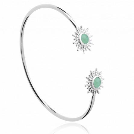 Jonc femme argent Lensi vert