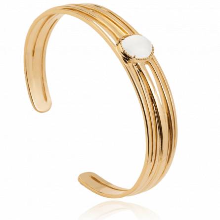 Jonc femme plaqué or Lashuan blanc