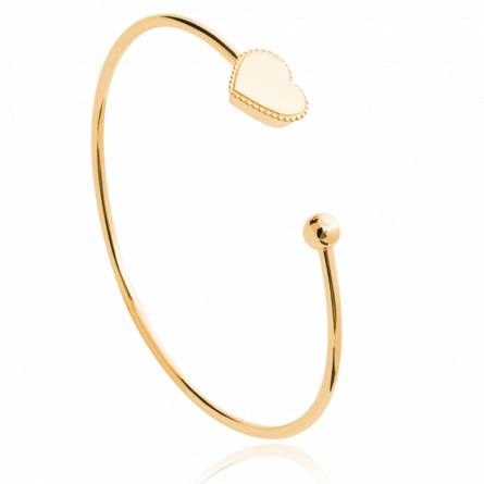 Jonc plaqué or Coeur ravi